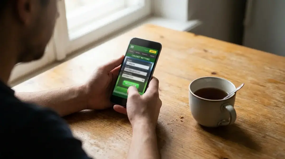 Step-by-step process of claiming a cricket free bet shown on a mobile betting app screen