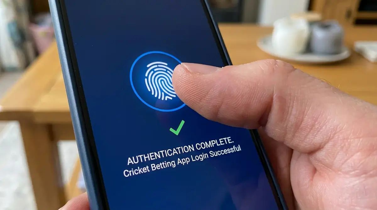 Fingerprint authentication on a cricket betting app login screen