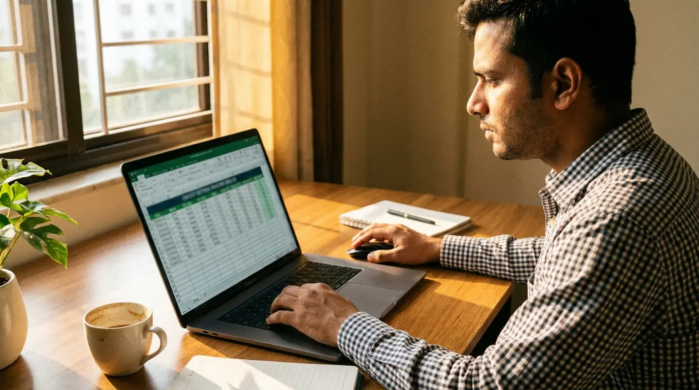 Person tracking cricket betting results in a spreadsheet showing return differences