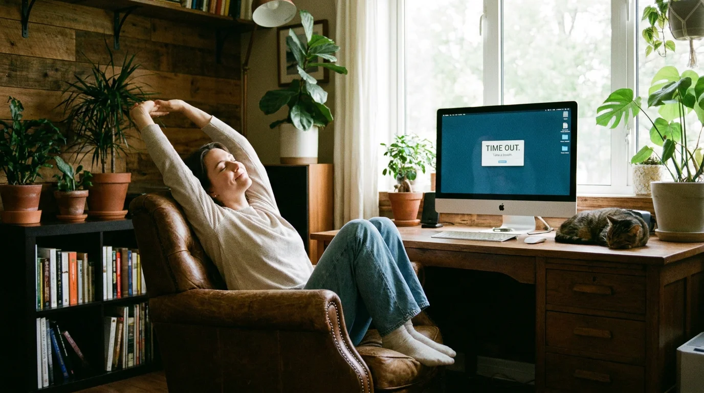 Person taking a break from betting with a timeout notification visible on screen