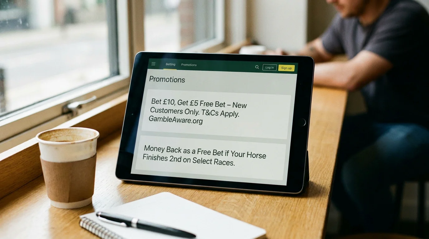 Betting site promotions page with reduced offers reflecting post-tax adjustment