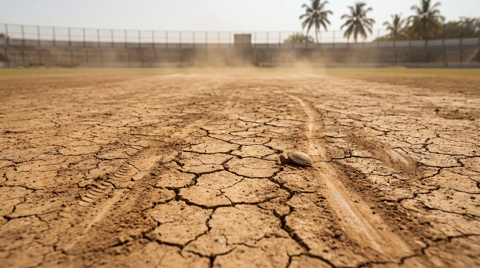 Dry turning cricket pitch in subcontinental conditions where toss matters most